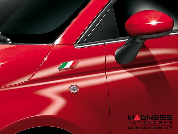 FIAT 500 Badges - Italian Flag Design - set of 2